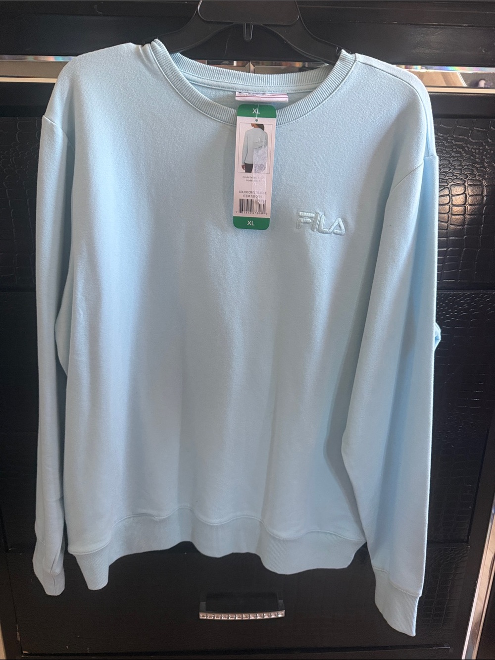 FILA Pastel Blue Embroidered Logo Crewneck Sweatshirt